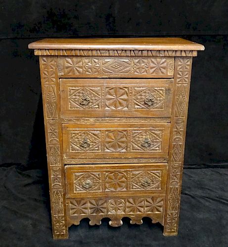 18TH C. CONTINENTAL CARVED WALNUT CHEST