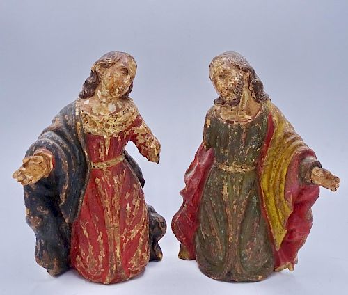PR. 18TH C. FRENCH CARVED WOOD FIGURES 