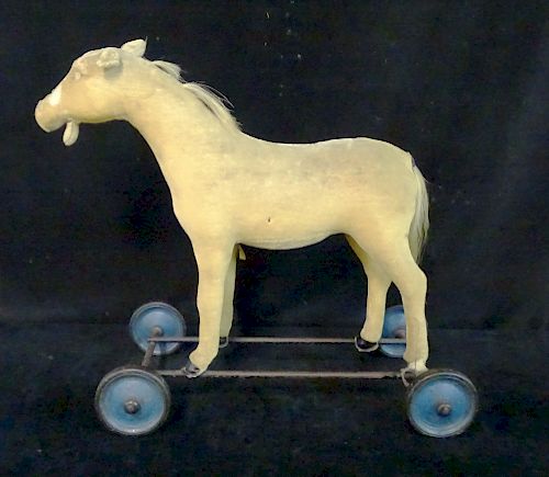 GERMAN US ZONE HORSE FIGURAL PULL TOY