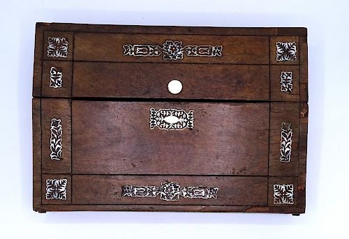 MOTHER OF PEARL INLAID ROSEWOOD LAP DESK 