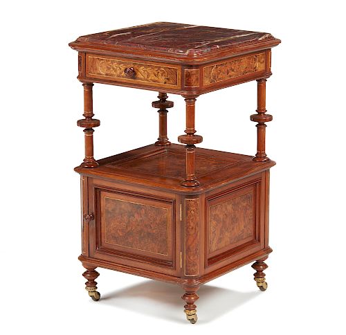 Herter Brothers Night Stand Commissioned for Thurlow Lodge