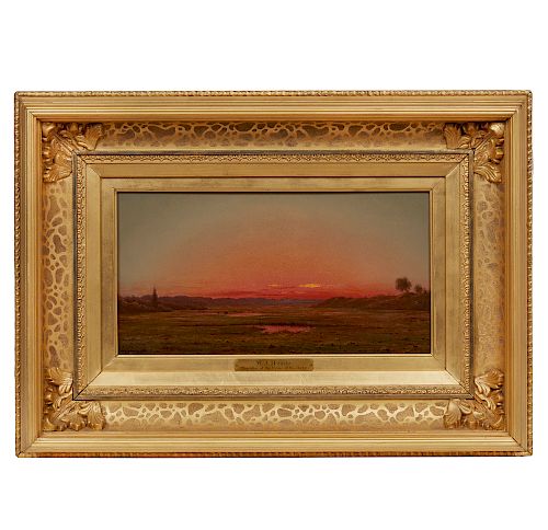 Martin Johnson Heade (1819- 1904) Painting, "Sunset"