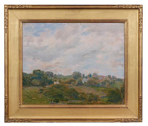 Charles Henry Hayden (1856-1901) Painting, "Farm Landscape" 