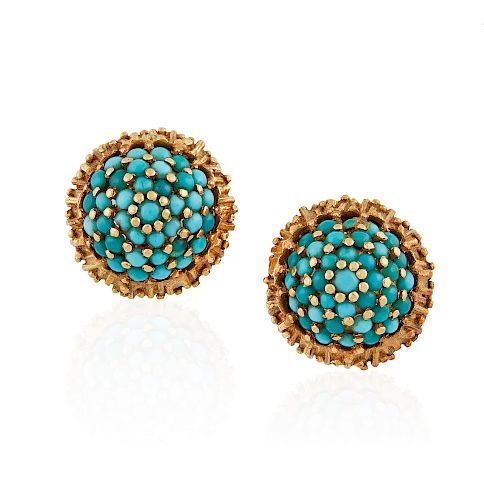 Turquoise 18k Gold Earrings