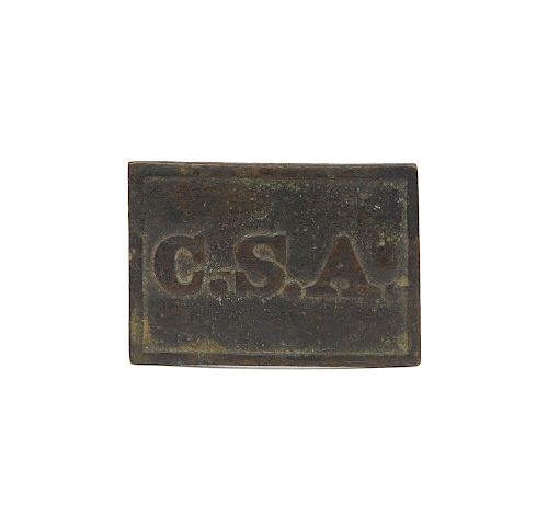 Confederate "Virginia Style" Rectangular C.S.A belt Belt Plate
