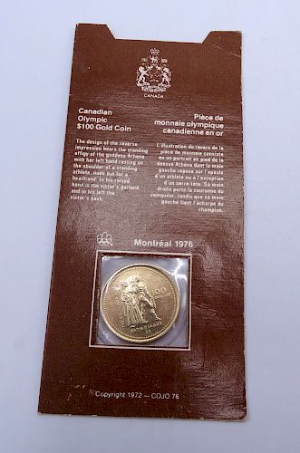 1976 14KT GOLD CANADIAN OLYMPIC COIN