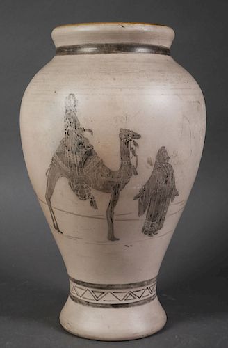 ORLANDO POTTERY Orientalist Vase, Signed