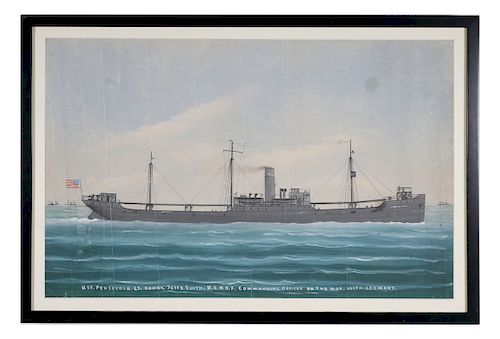 JOE SELBY, Watercolor, USS Pensacola