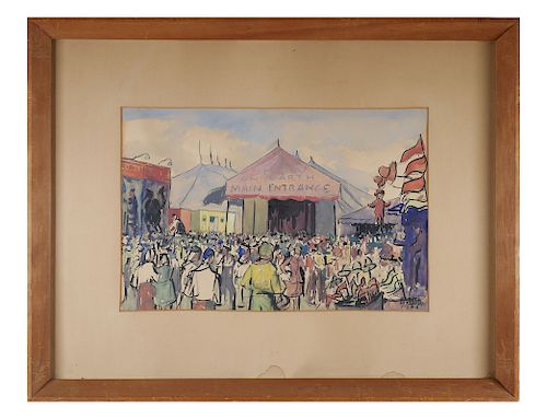 ROBERT A. HERZBERG, Ringling Circus Watercolor