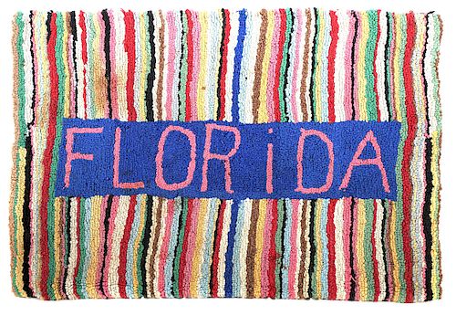 Early Florida Hand Hooked Rug