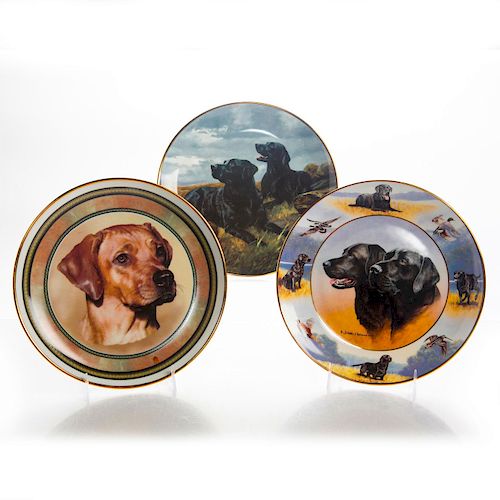 3 ENGLISH CERAMIC COLLECTIBLE DOG THEMED PLATES