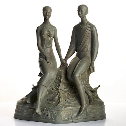 RARE ROYAL DOULTON FIGURE, MARRIAGE OF ART AND INDUSTRY