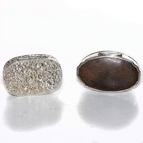 PAIR OF STERLING SILVER PILL BOXES