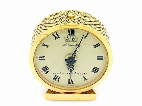 Van Cleef & Arpels Le Coultre 18k Gold Alarm Clock