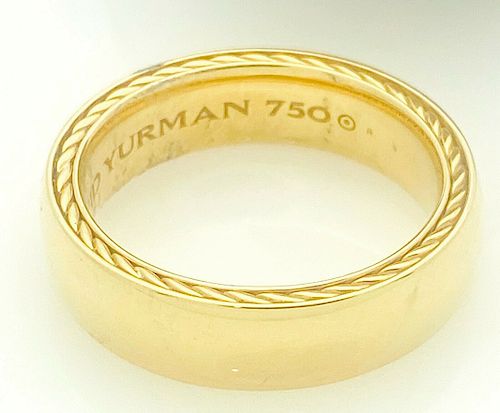 David Yurman 18k Yellow  Gold Streamline 6mm Ring