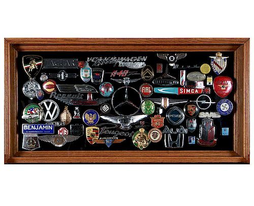 Collection of Automobile Badges and Emblems