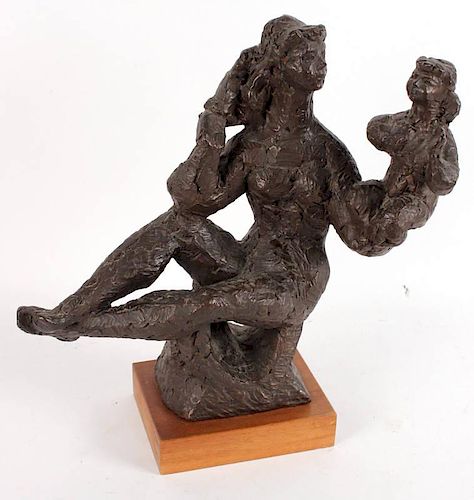 Plaster Sculpture "Mother & Child", Chaim Gross