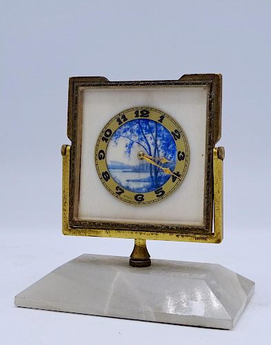 PICTURE FRAME CLOCK ON ONYX BASE 