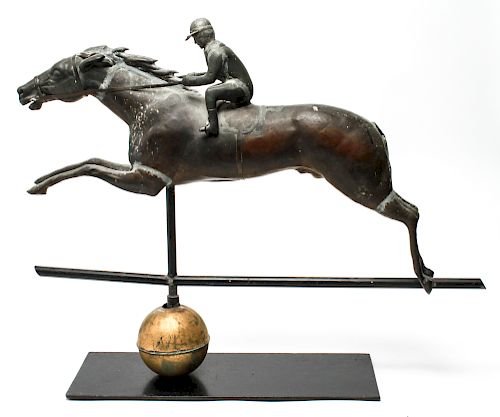 American Horse & Jockey Copper Weathervane