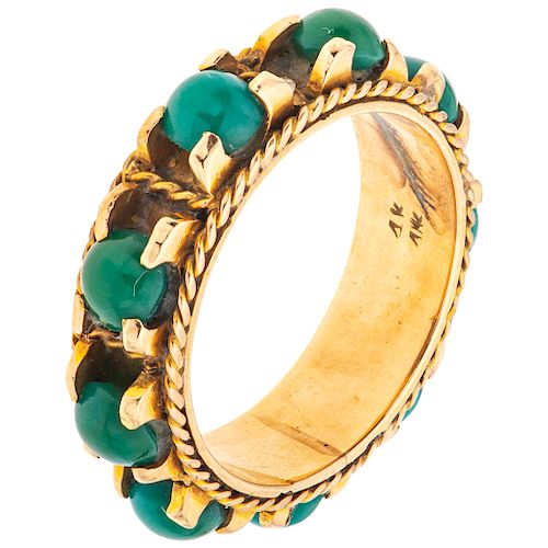ETERNITY TURQUOISE RING. 14K YELLOW GOLD