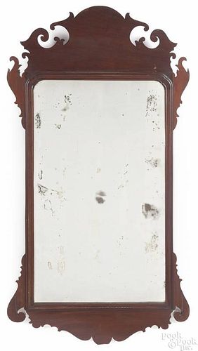 Chippendale mahogany looking glass, 19th c., 39'' h.