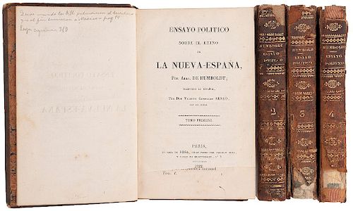 Humboldt, Alexander von. Ensayo Político Sobre el Reino de la Nueva España. Paris: En Casa de Rosa, 1822. Maps. Pieces: 4