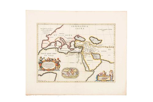 Ortelius, Abraham. Geographia Sacra. La Haye: Chez Pierre de Hondt, 1741.  Colored, engraved map, 14 x 18.8" (36 x 48 cm).