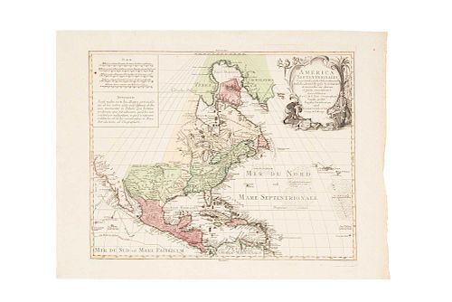 De L'Isle, Guillaume. America Septentrionalis... Augsburgo: Tobiam Conrad Lotter, ca. 1770. Colored, engraved map, 18.8 x 23.2" (48 x 59 cm)