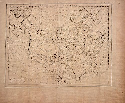 Diderot, Denis - Vaougondy, Robert de. Cartas Geográficas del Norte de América, California... Paris, 1772. Pieces: 4.