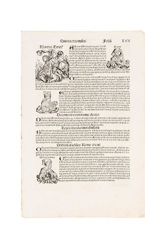Schedel, Hartmann. Folio LXX. Sexta Etas Mundi (In Latin). Nuremberg: Koberger Antón, 1493.