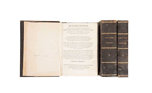 Magro, Jacobo - Bonventura Beleña, Eusebius. Elucidationes Ad Quatour Libros Institutionum Imperatoris Jusiniani...1789. Pieces: 3.