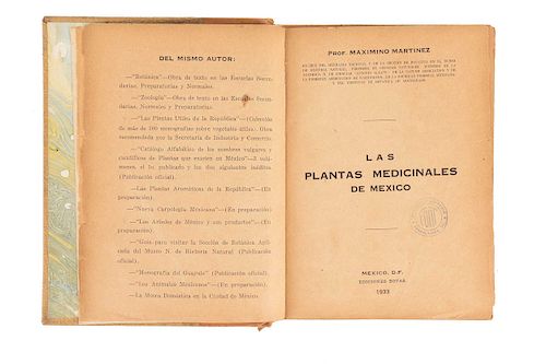 Maximino, Martínez. Las Plantas Medicinales de México ("The Medicinal Plants of Mexico"). México: Ediciones Botas, 1933.