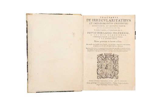 Borgasio Feltrenese, Pavlo. Tractatus de Irregularitatibus et Impedimentis Ordinum, Officiorum, et Beneficiorum, 1574.