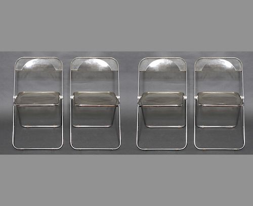 Modern Castelli "Plia" Lucite Folding Chairs, 4