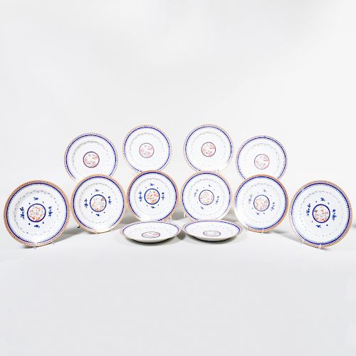 Set of Twelve Samson Porcelain Dinner Plates