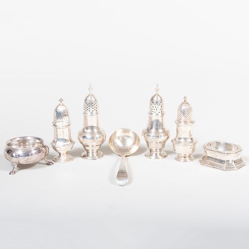 Group of English Silver Condiment Wares