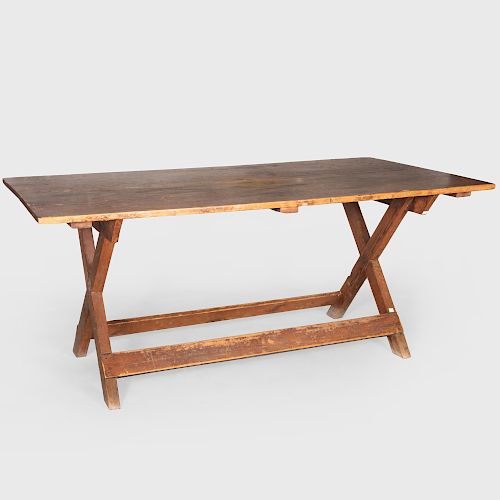 American Pine X-Form Trestle Table
