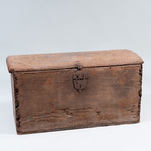 Spanish Colonial Metal-Mounted Wooden Chest
