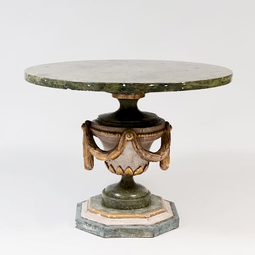 Continental Painted and Parcel-Gilt Center Table