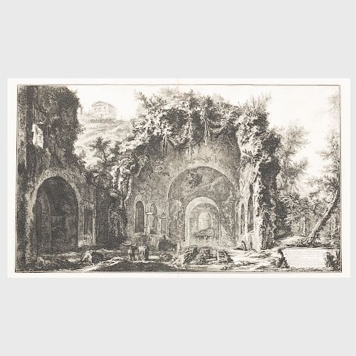 Cavaliere Piranesi: Avanzi del Tempio Canopo nella Villa Adriana in Tivoli; and Vedute della Fonte