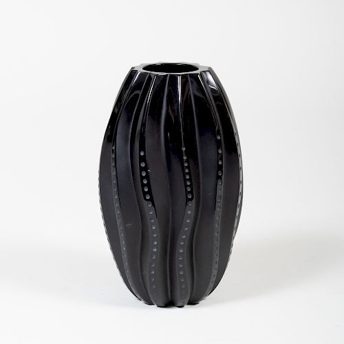 Lalique Black Glass â€˜Medusaâ€™ Vase