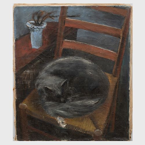 William Thon (1906-2000): Cat on a Chair