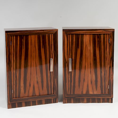 Pair of Art Deco Macassar Ebony Side Cabinets