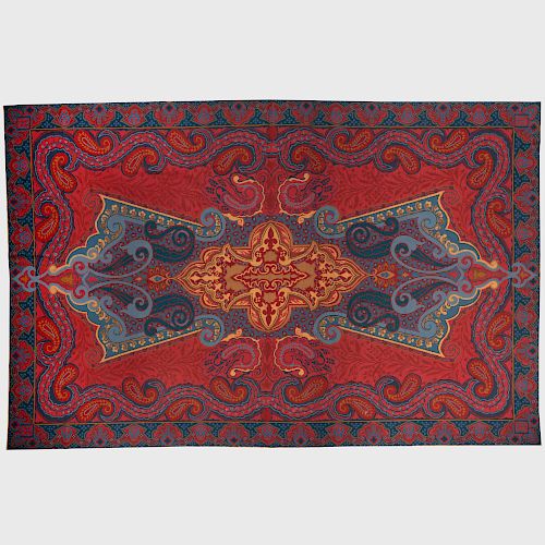 Victorian Style Paisley Needlework Carpet 