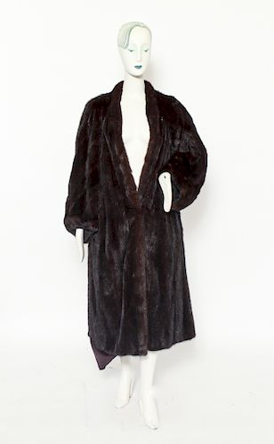 Women's Long Black Mink Fur Coat