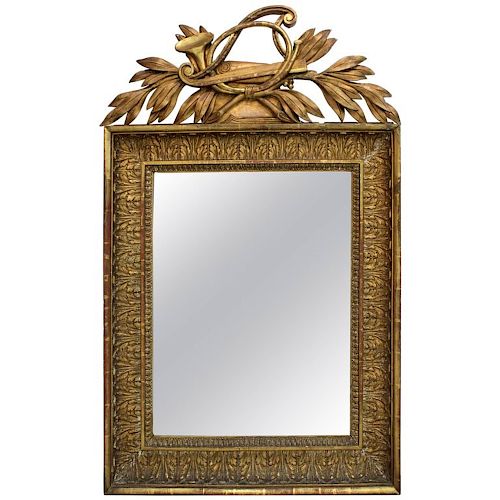 French Neoclassical Carved Giltwood Mirror