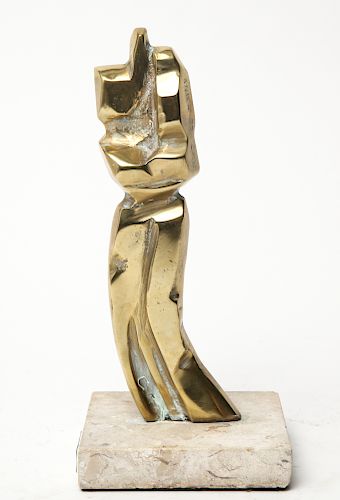 Modern Polished Bronze Sculpture Signed Anita