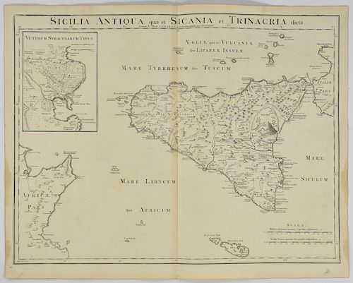 Grp: 7 Maps of Sicily Italy 18th/19th c. Blair Cluver