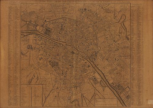 Georges Louis Rouge Plan of Paris Map 1765