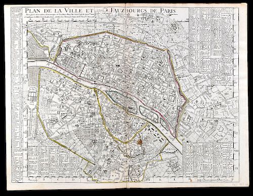Claude De L'Isle Map of Paris 1720